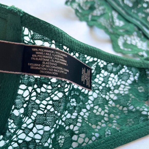 VICTORIA'S SECRET FOREST GREEN VERY SEXY PUSH-UP PIGEONNANT RACERBACK LACE BRA - Picture 10 of 10